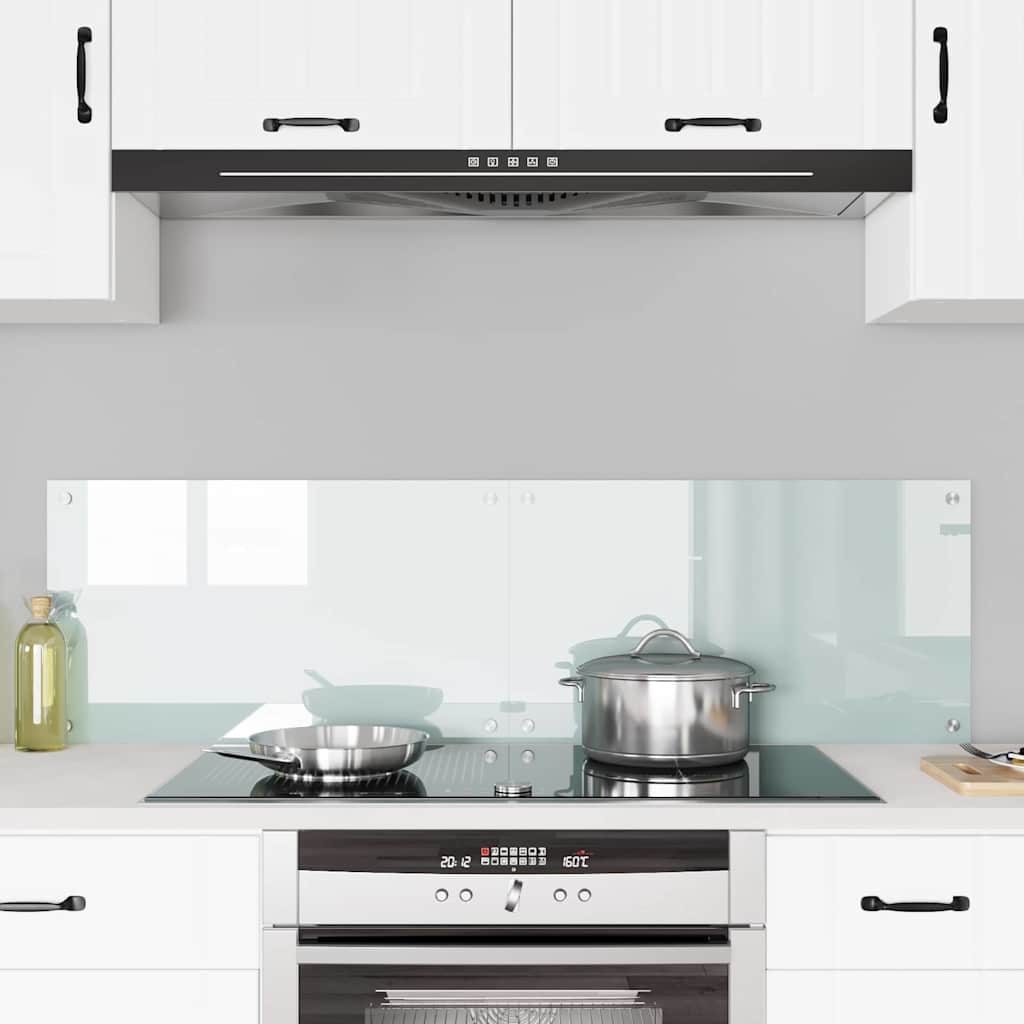 Køkkenbacksplash 2 pcs Hvid 70 x 40 cm hærdet glas
