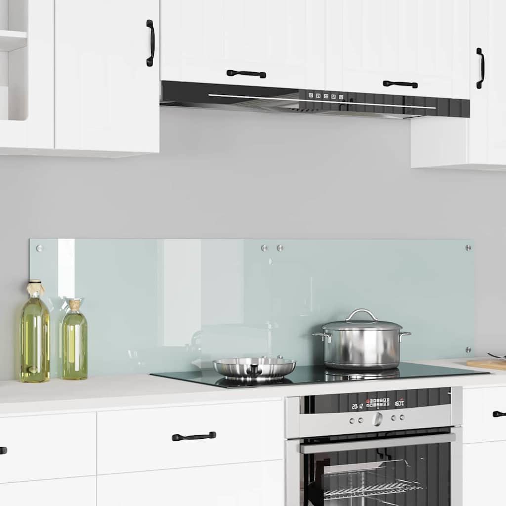 Køkkenbacksplash 2 pcs Hvid 80 x 40 cm hærdet glas billede