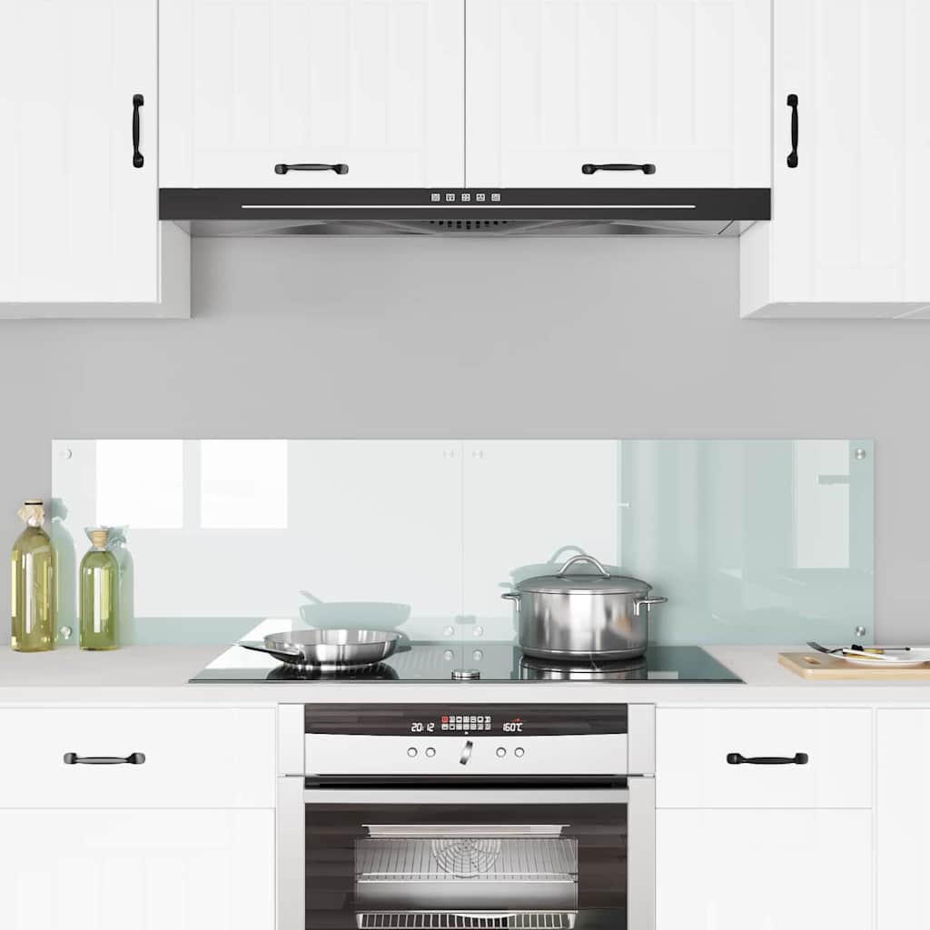 Køkkenbacksplash 2 pcs Hvid 80 x 40 cm hærdet glas