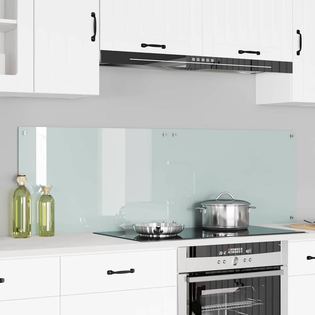 Køkkenbacksplash 2 pcs Hvid 80 x 50 cm hærdet glas billede