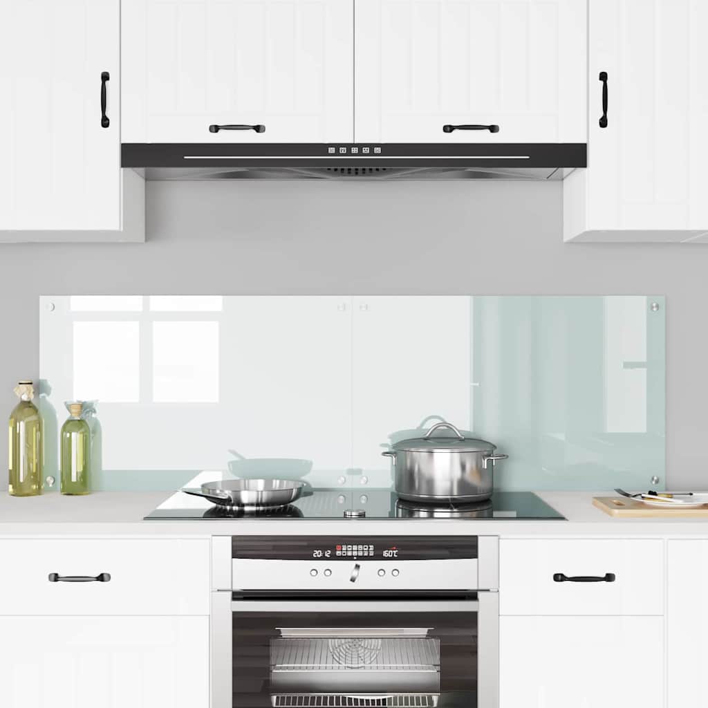 Køkkenbacksplash 2 pcs Hvid 80 x 50 cm hærdet glas