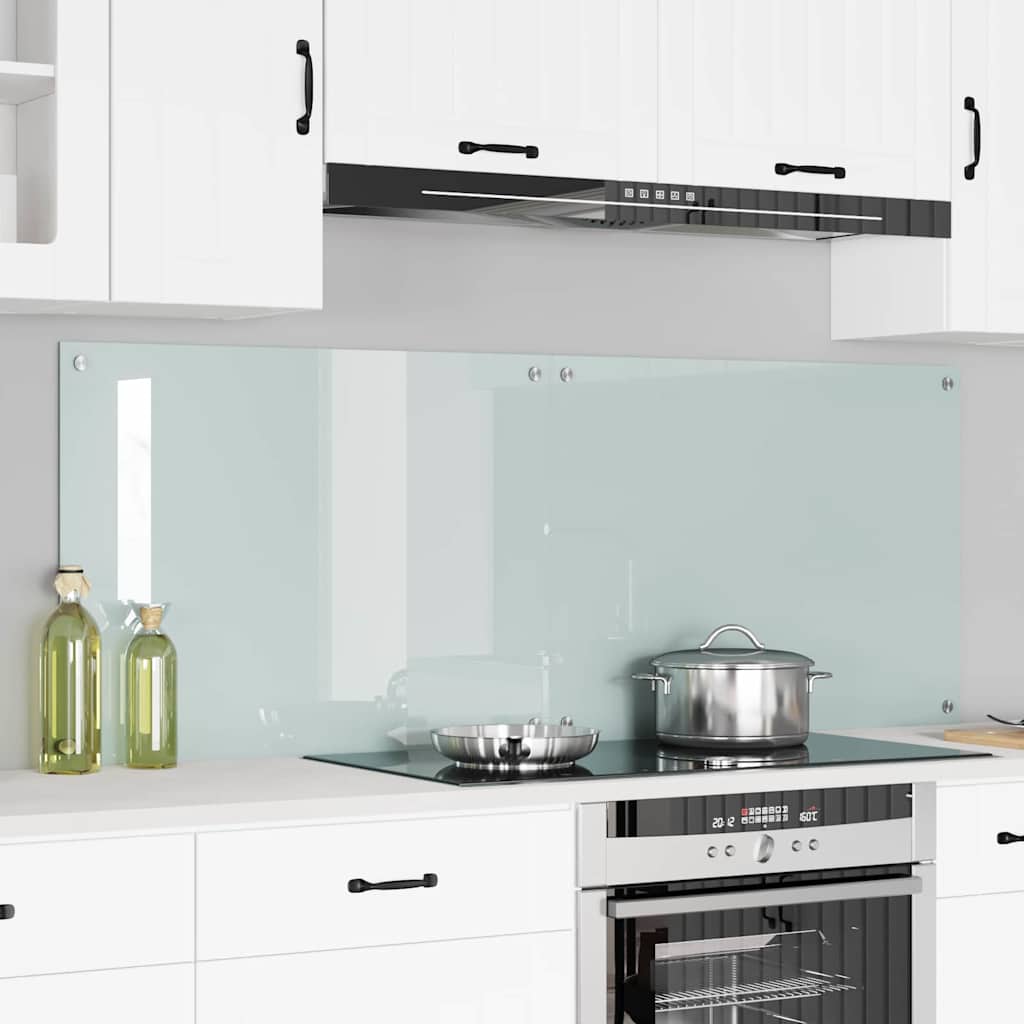 Køkkenbacksplash 2 pcs Hvid 80 x 60 cm hærdet glas