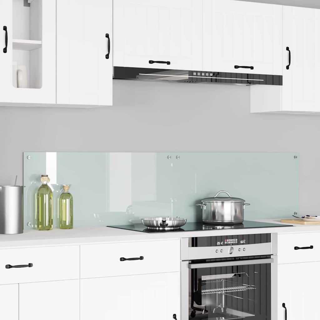 Køkkenbacksplash 2 pcs Hvid 90 x 40 cm hærdet glas billede