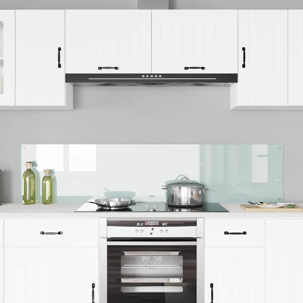 Køkkenbacksplash 2 pcs Hvid 90 x 40 cm hærdet glas