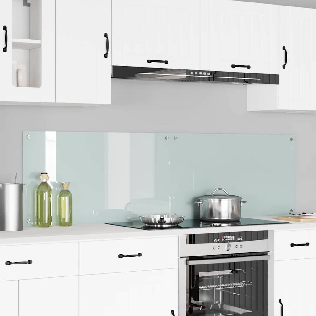 Køkkenbacksplash 2 pcs Hvid 90 x 50 cm hærdet glas billede