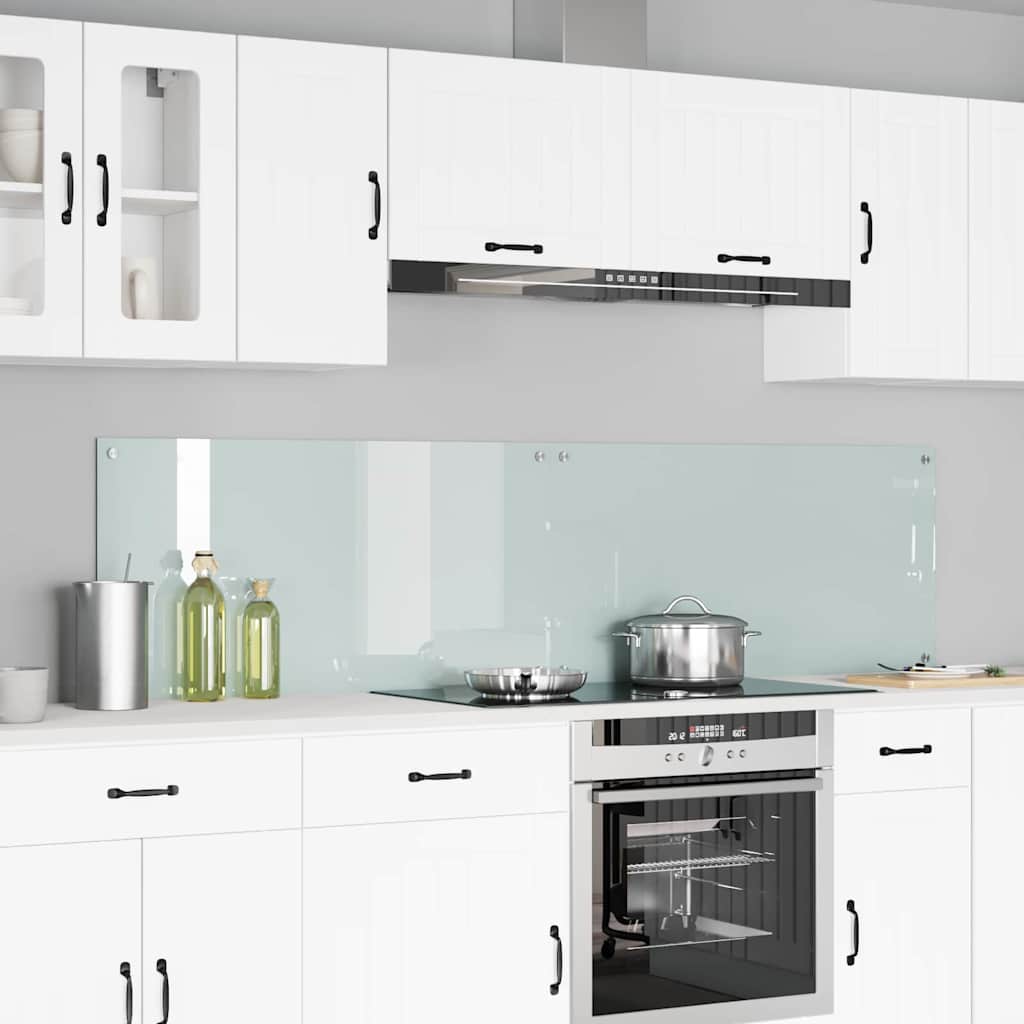 Køkkenbacksplash 2 pcs Hvid 100 x 50 cm hærdet glas