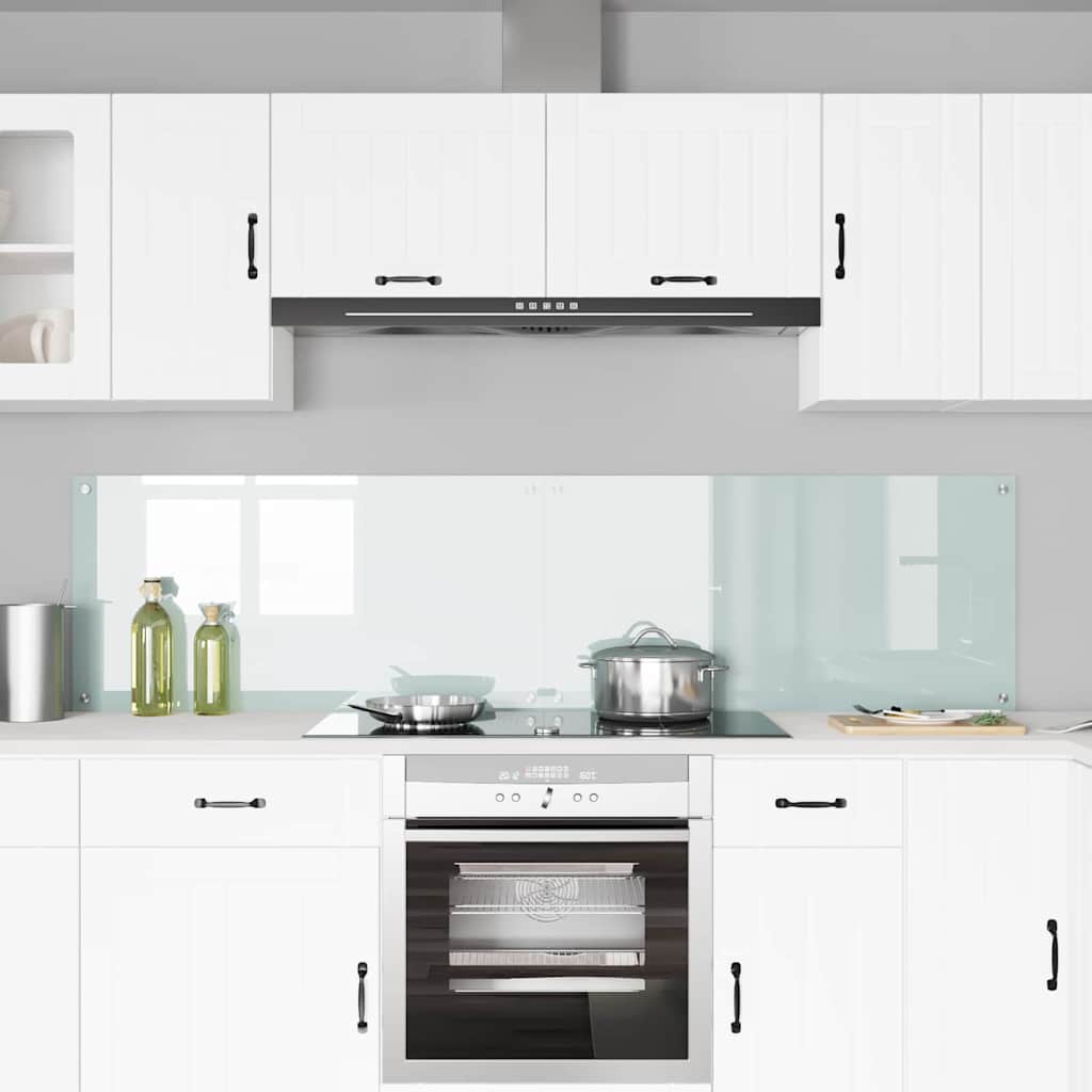 Køkkenbacksplash 2 pcs Hvid 100 x 50 cm hærdet glas