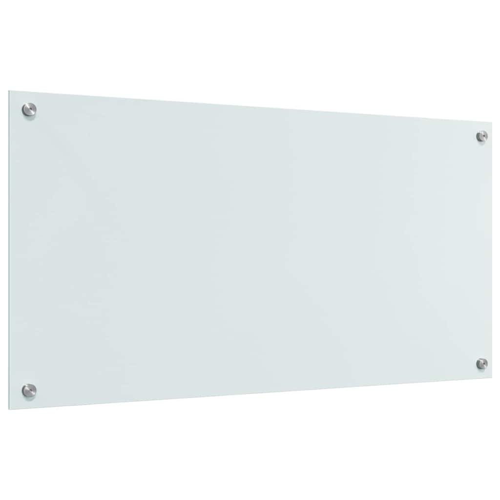 Køkkenbacksplash 2 pcs Hvid 100 x 50 cm hærdet glas