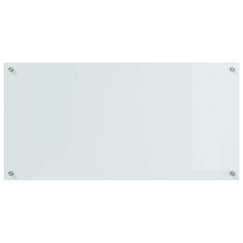 Køkkenbacksplash 2 pcs Hvid 100 x 50 cm hærdet glas