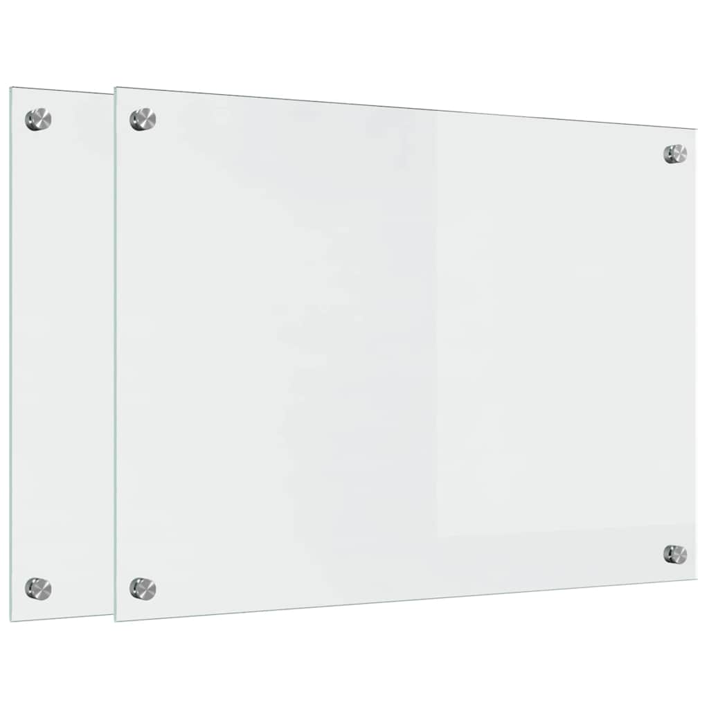 Køkkenbacksplash 2 pcs Transparent 70 x 50 cm hærdet glas