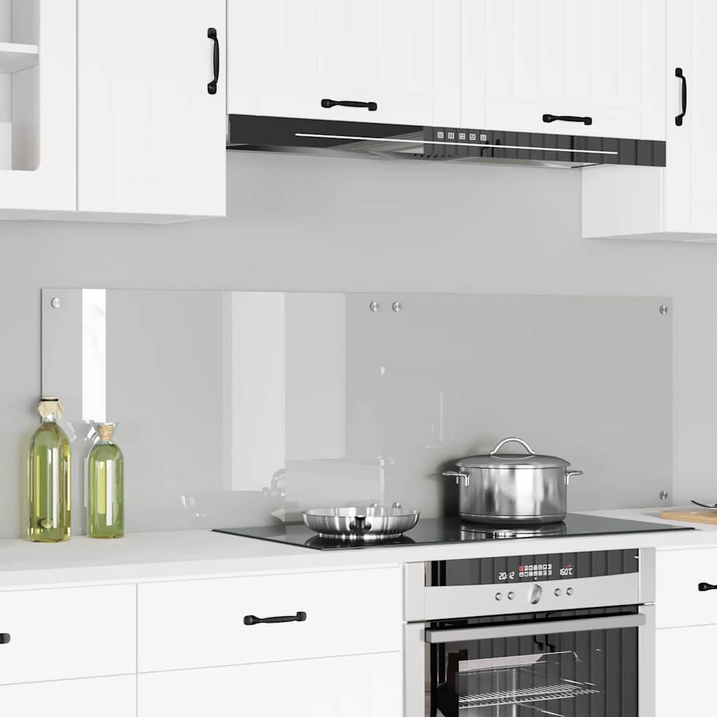 Køkkenbacksplash 2 pcs Transparent 80 x 50 cm hærdet glas