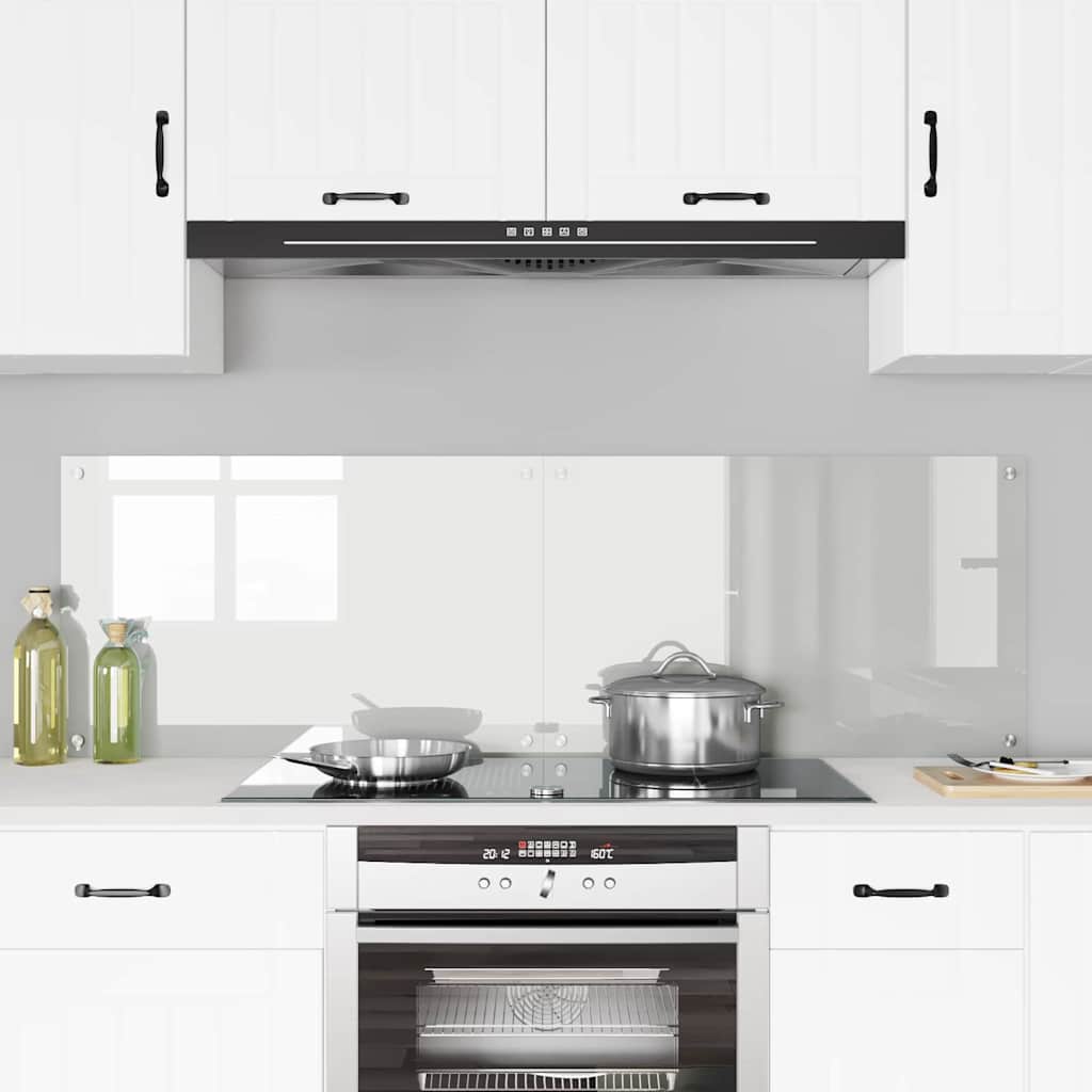 Køkkenbacksplash 2 pcs Transparent 80 x 50 cm hærdet glas