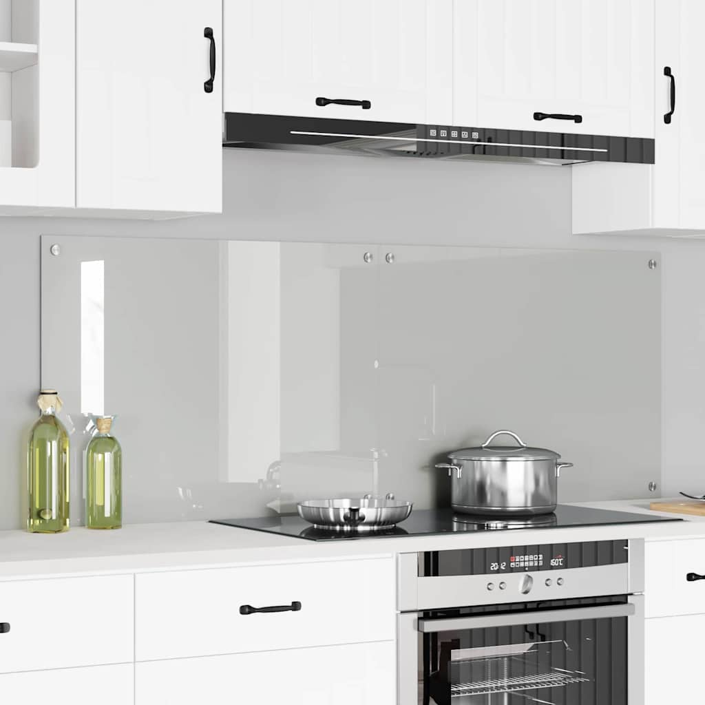 Køkkenbacksplash 2 pcs Transparent 80 x 60 cm hærdet glas