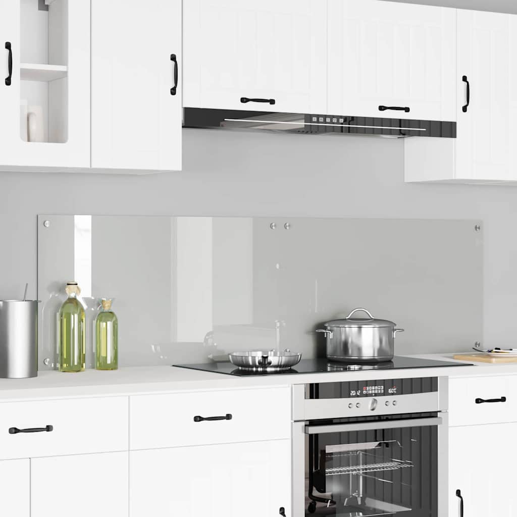 Køkkenbacksplash 2 pcs Transparent 90 x 50 cm hærdet glas
