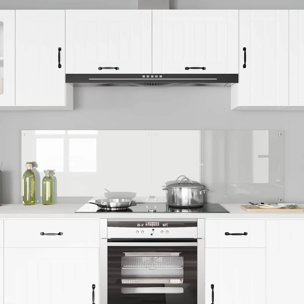 Køkkenbacksplash 2 pcs Transparent 90 x 50 cm hærdet glas