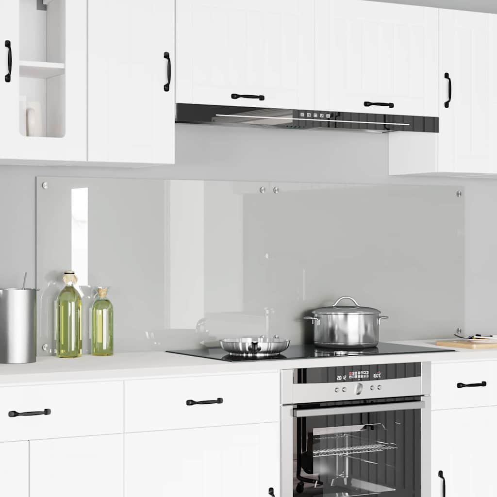 Køkkenbacksplash 2 pcs Transparent 90 x 60 cm hærdet glas