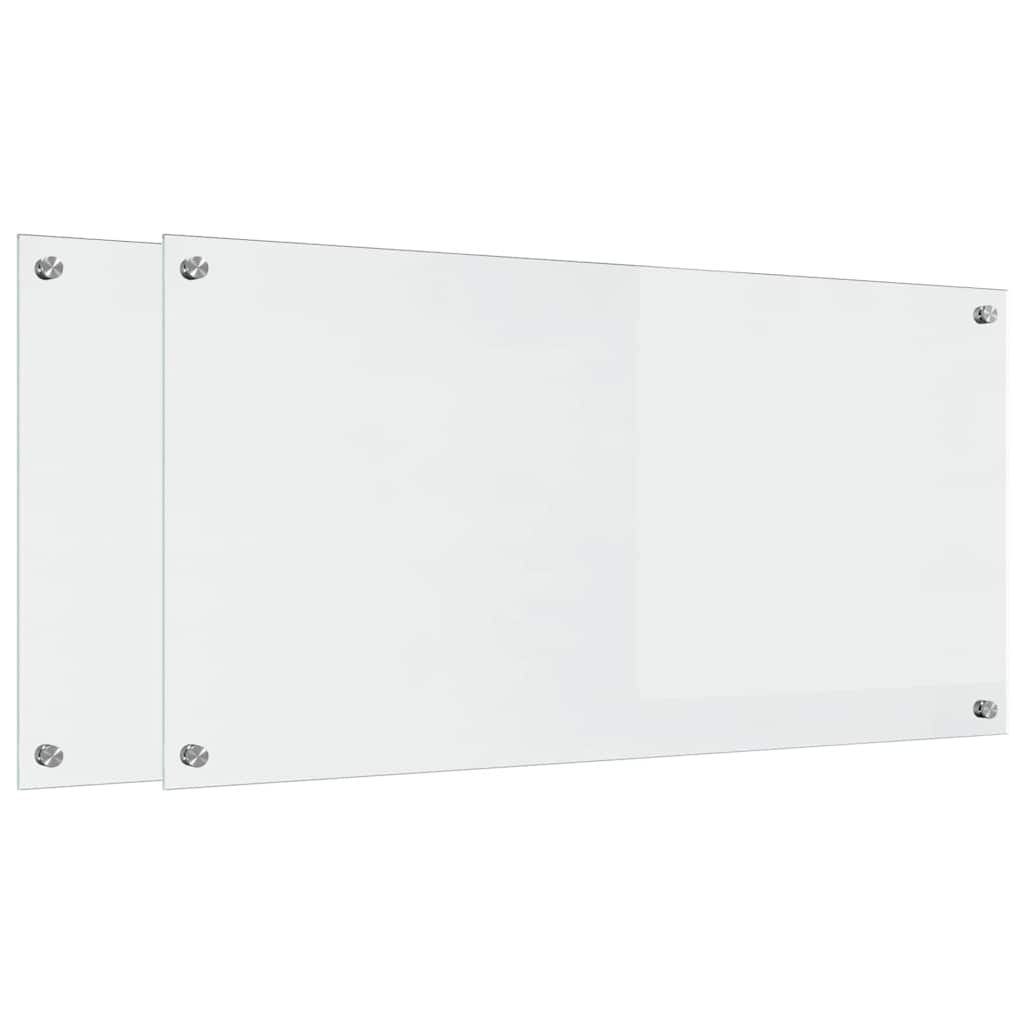 Køkkenbacksplash 2 pcs Transparent 100 x 50 cm hærdet glas