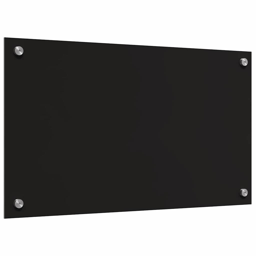 Køkkenbacksplash 2 pcs Sort 70 x 40 cm hærdet glas