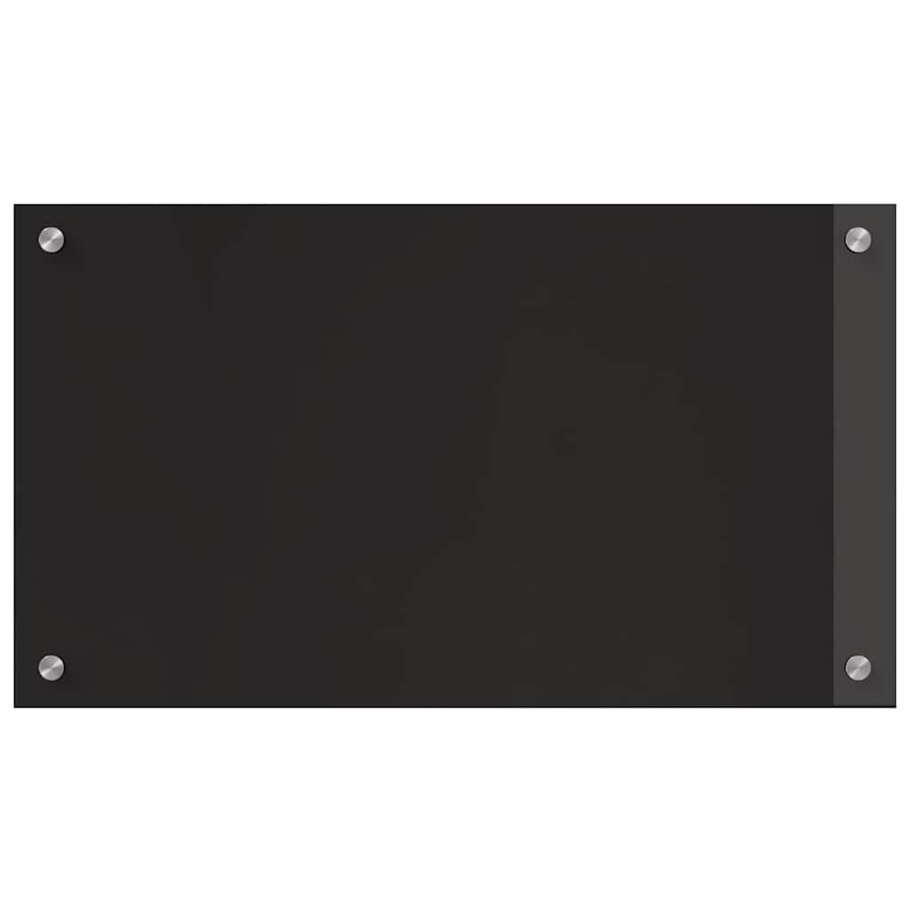 Køkkenbacksplash 2 pcs Sort 70 x 40 cm hærdet glas