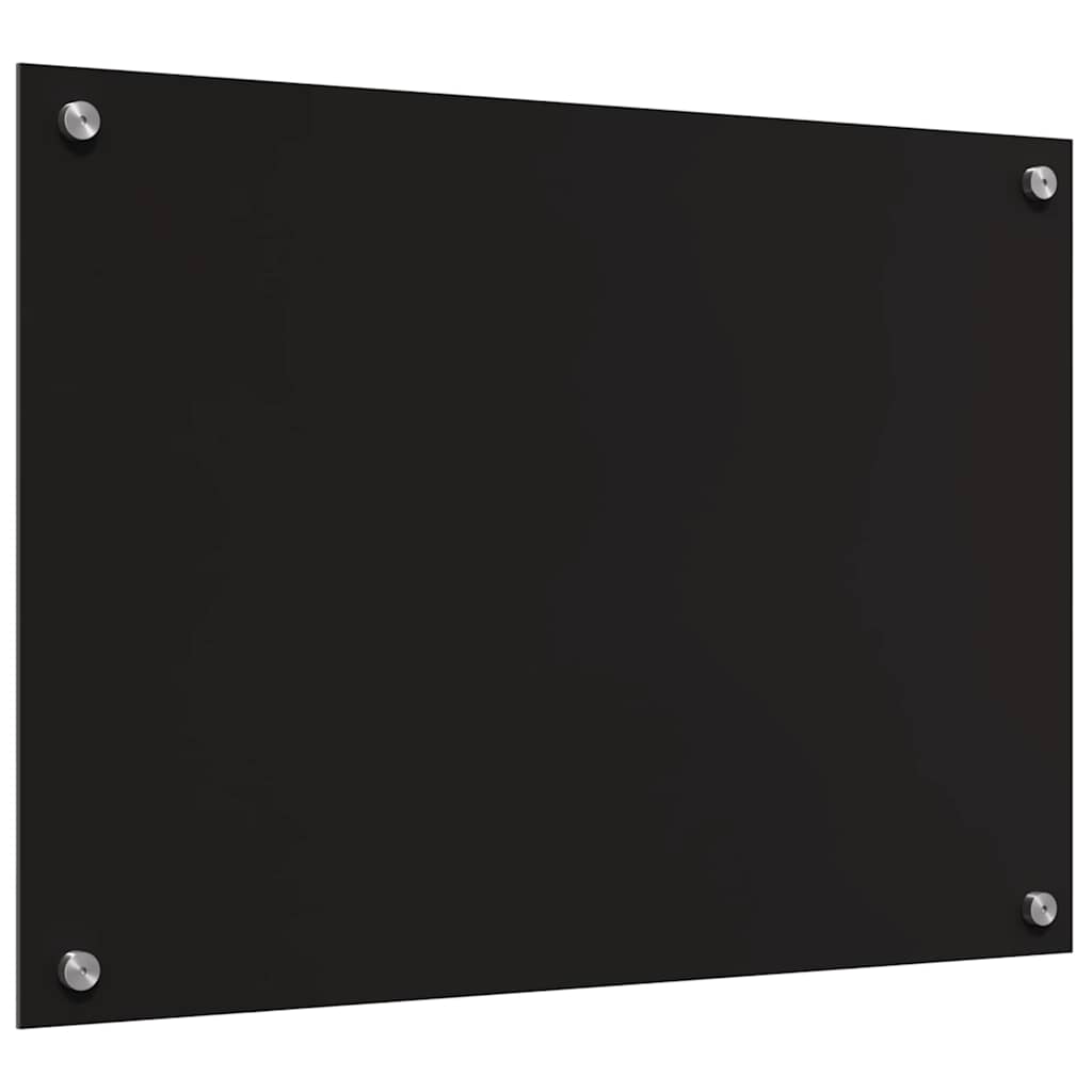 Køkkenbacksplash 2 pcs Sort 70 x 50 cm hærdet glas