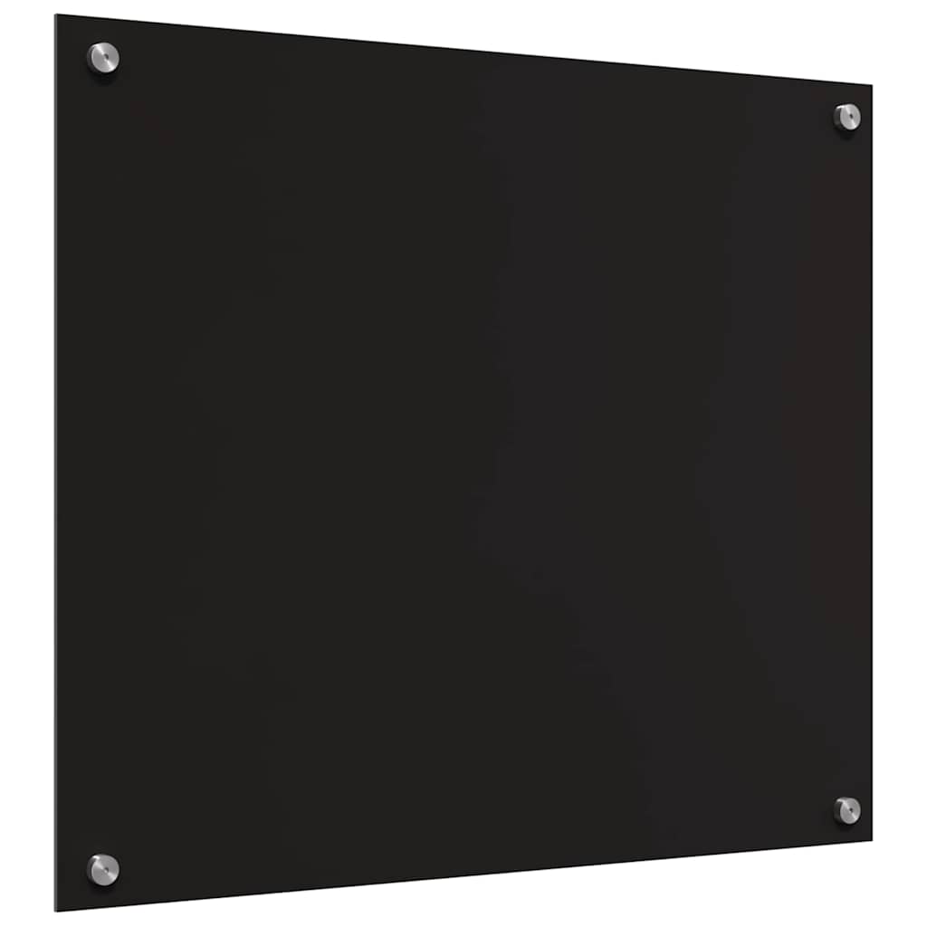 Køkkenbacksplash 2 stk. Sort 70 x 60 cm hærdet glas