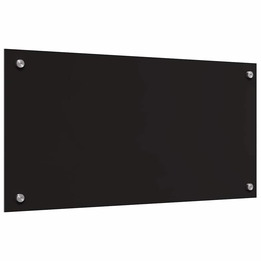 Køkkenbacksplash 2 pcs Sort 80 x 40 cm hærdet glas
