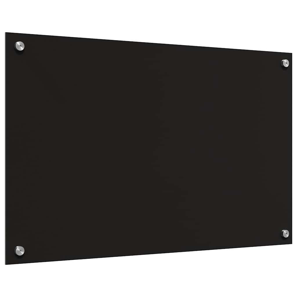 Køkkenbacksplash 2 pcs Sort 80 x 50 cm hærdet glas