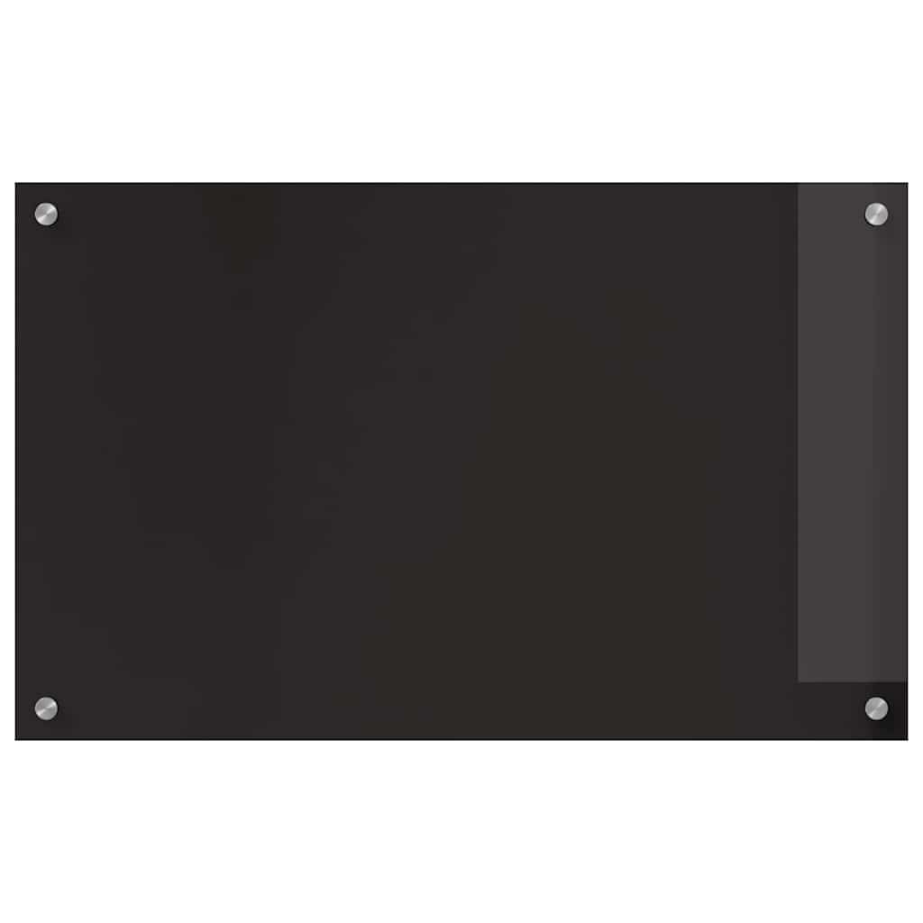Køkkenbacksplash 2 pcs Sort 80 x 50 cm hærdet glas