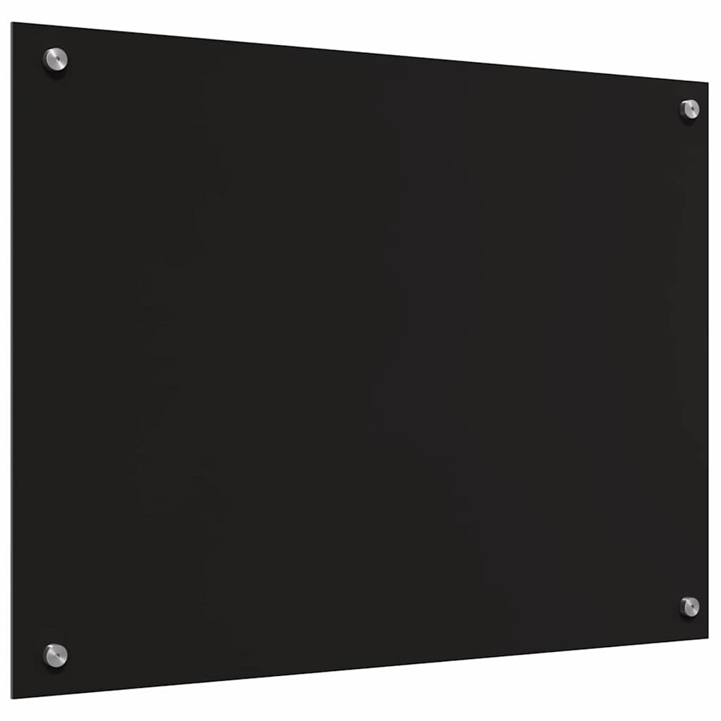 Køkkenbacksplash 2 pcs Sort 80 x 60 cm hærdet glas