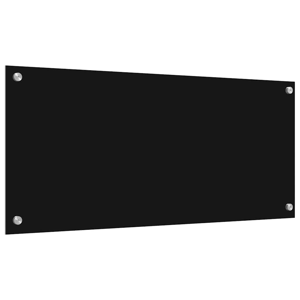 Køkkenbacksplash 2 pcs Sort 90 x 40 cm hærdet glas