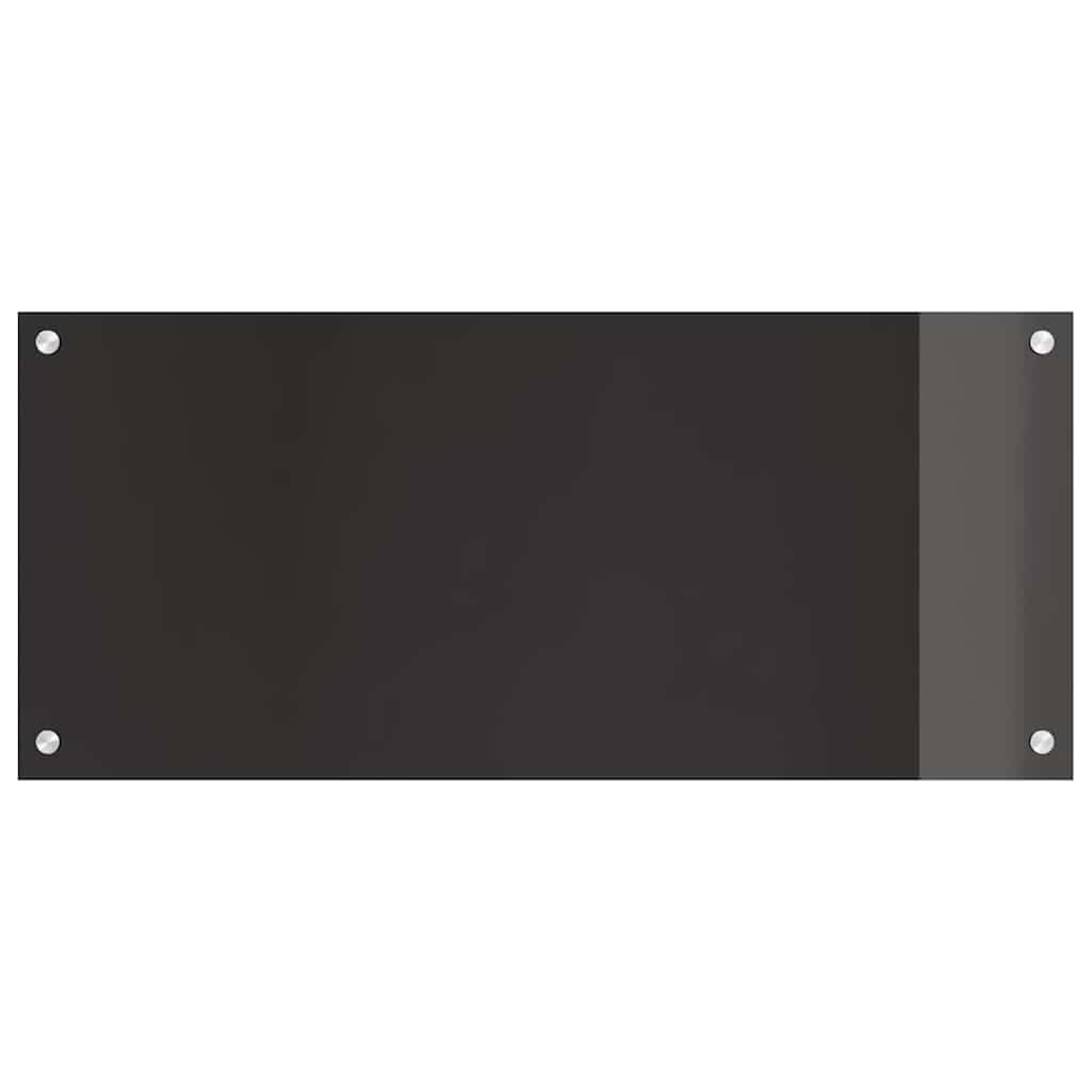 Køkkenbacksplash 2 pcs Sort 90 x 40 cm hærdet glas