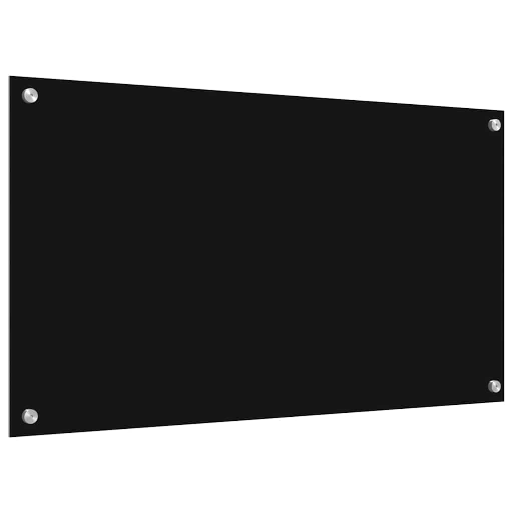 Køkkenbacksplash 2 pcs Sort 90 x 50 cm hærdet glas