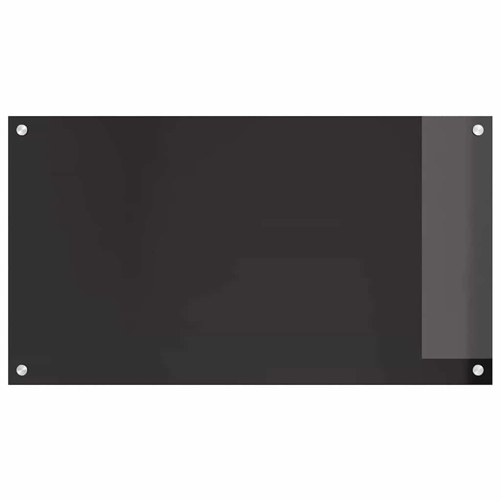 Køkkenbacksplash 2 pcs Sort 90 x 50 cm hærdet glas
