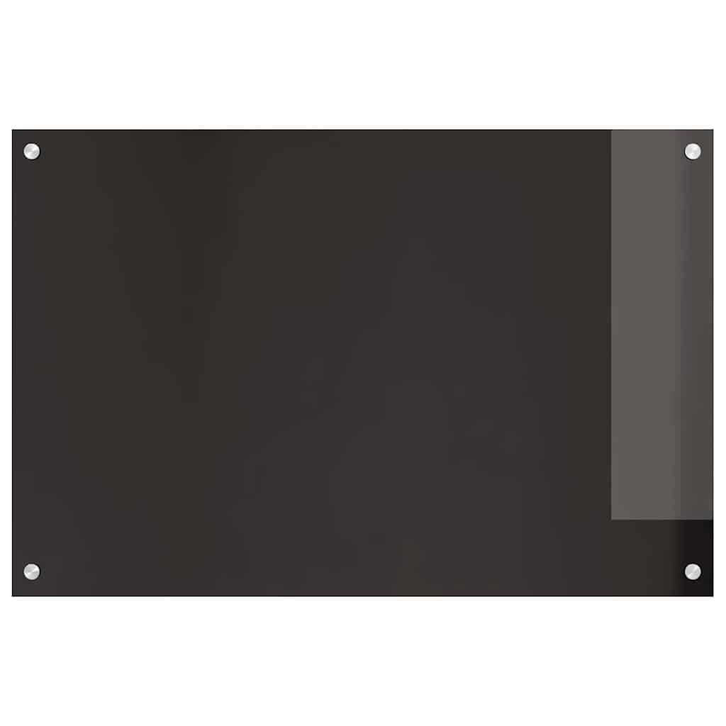 Køkkenbacksplash 2 pcs Sort 90 x 60 cm hærdet glas