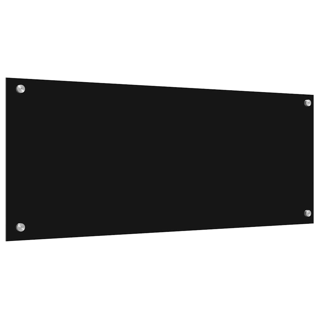 Køkkenbacksplash 2 pcs Sort 100 x 40 cm hærdet glas