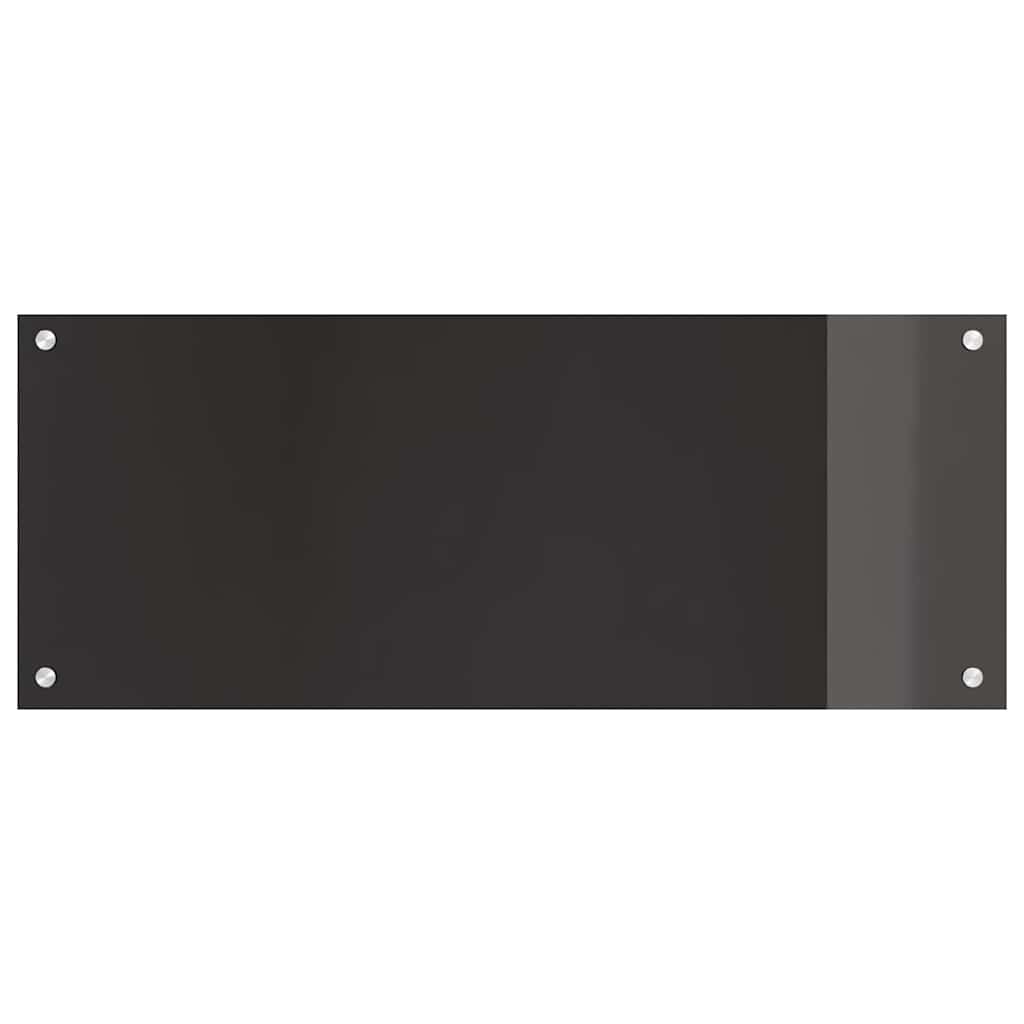 Køkkenbacksplash 2 pcs Sort 100 x 40 cm hærdet glas