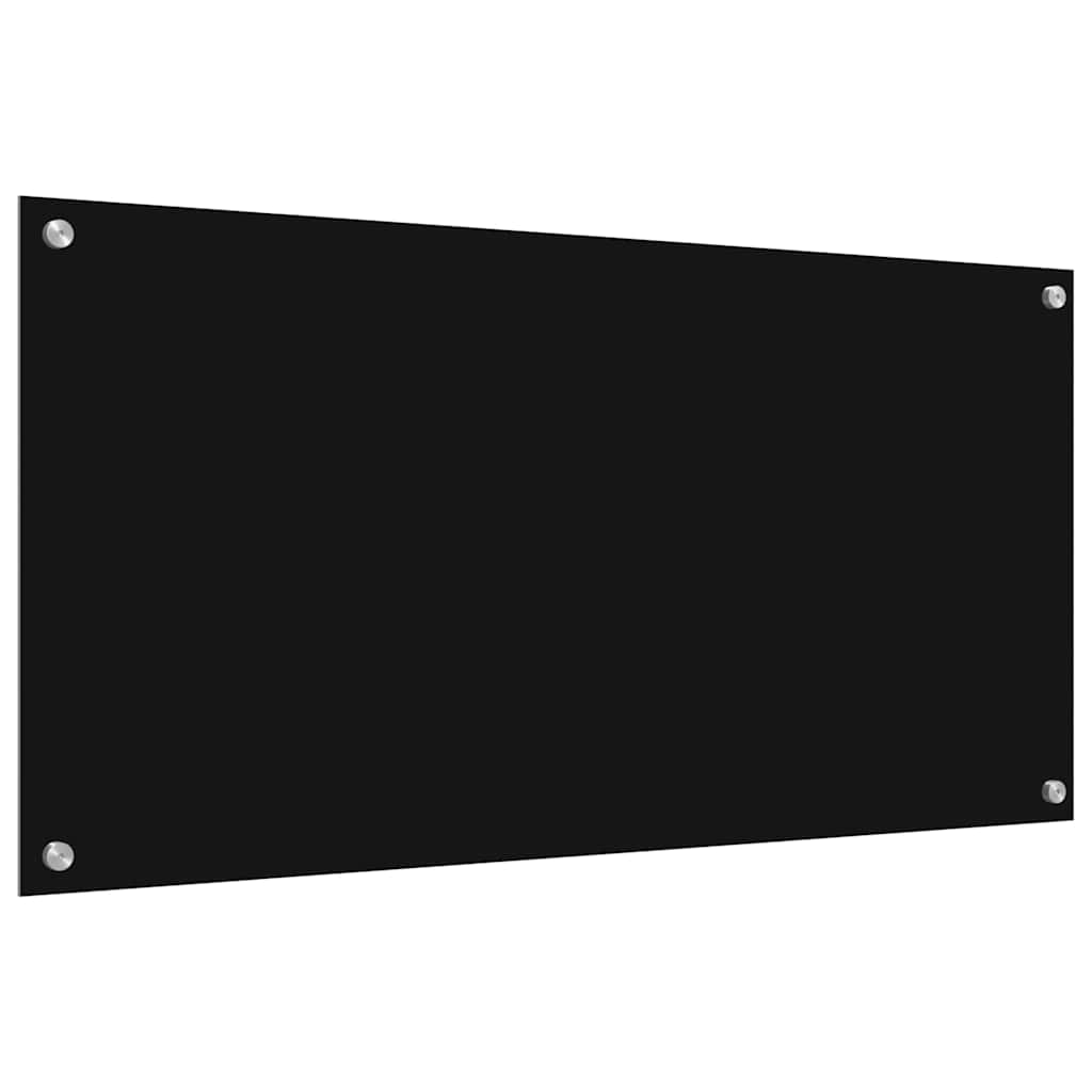 Køkkenbacksplash 2 pcs Sort 100 x 50 cm hærdet glas