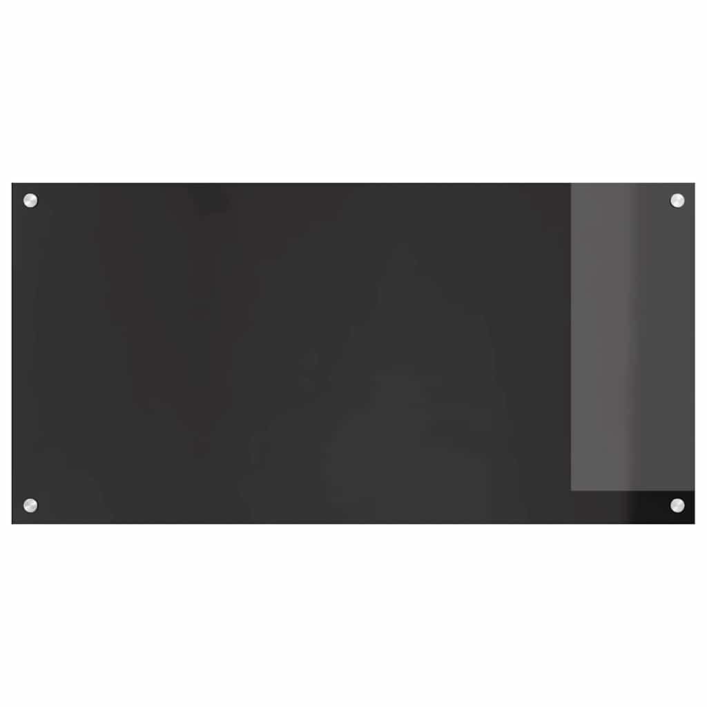 Køkkenbacksplash 2 pcs Sort 100 x 50 cm hærdet glas