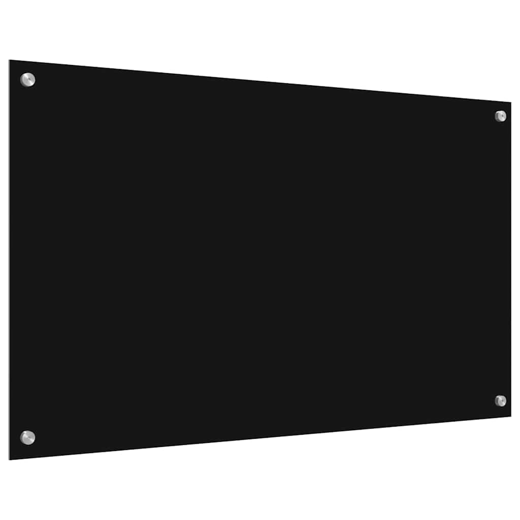 Køkkenbacksplash 2 pcs Sort 100 x 60 cm hærdet glas