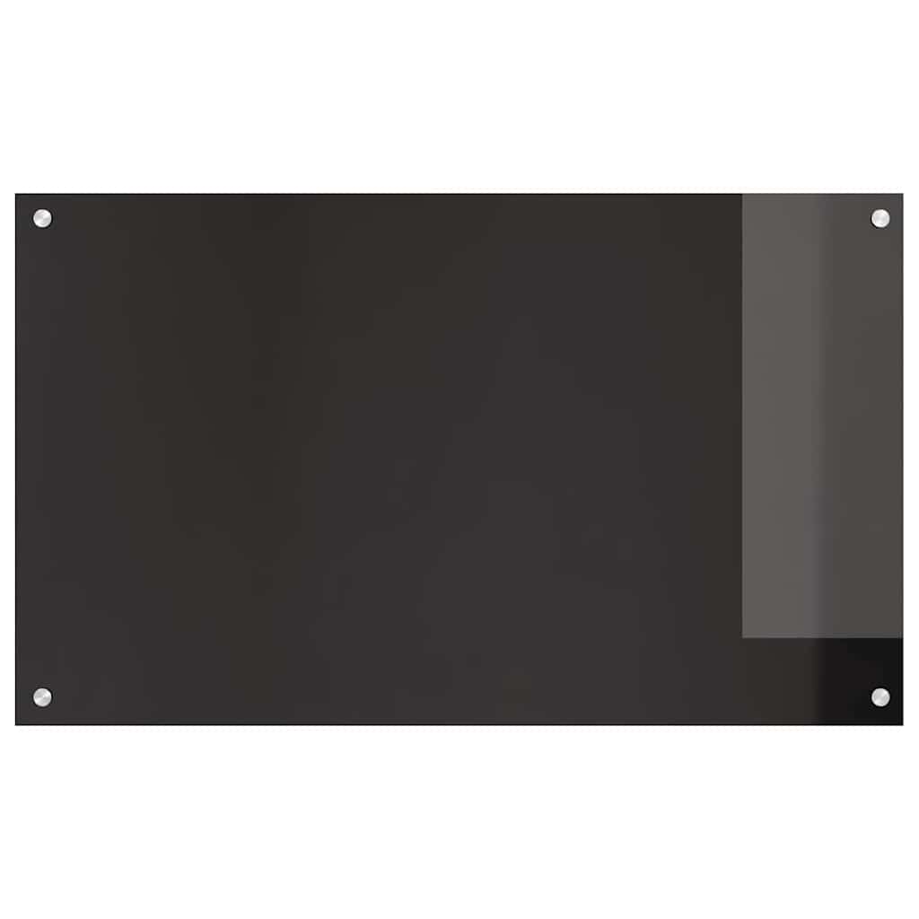Køkkenbacksplash 2 pcs Sort 100 x 60 cm hærdet glas