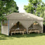 Festtelt Pop-Up 580 x 292 x 315 cm Gråbrun Oxford stof