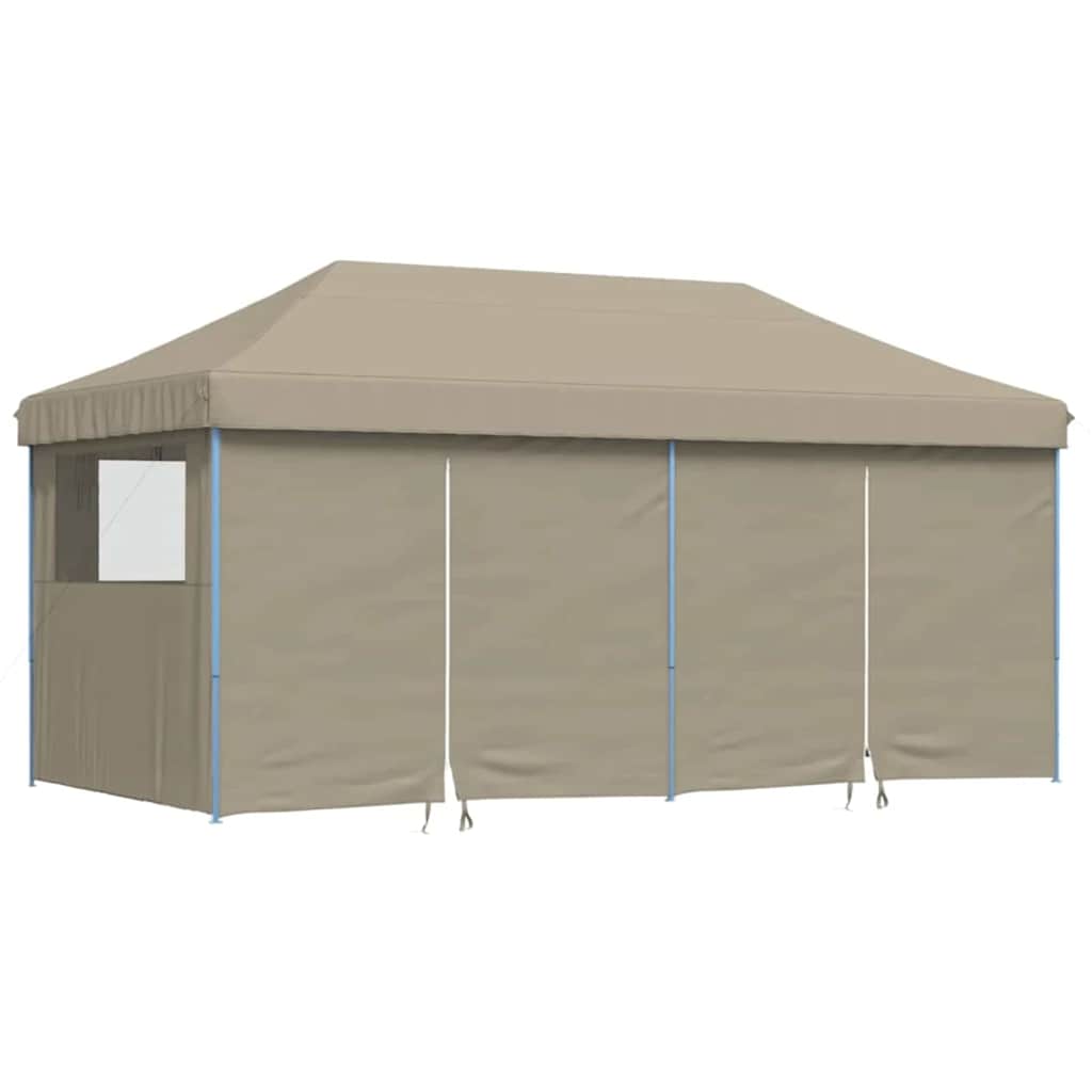 Festtelt Pop-Up 580 x 292 x 315 cm Gråbrun Oxford stof