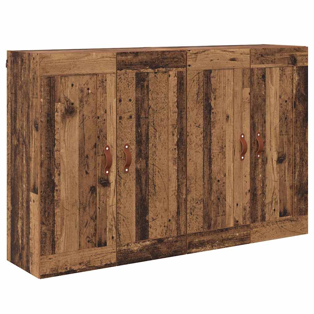 Væghængt skab Vægmonteret 2 pcs Gammelt træ 69,5 x 34 x 90 cm