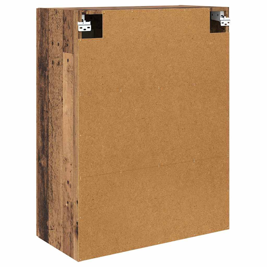 Væghængt skab Vægmonteret 2 pcs Gammelt træ 69,5 x 34 x 90 cm