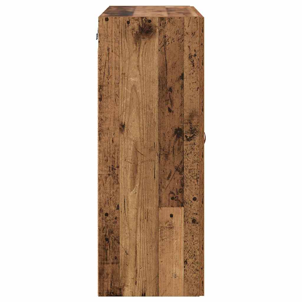 Væghængt skab Vægmonteret 2 pcs Gammelt træ 69,5 x 34 x 90 cm