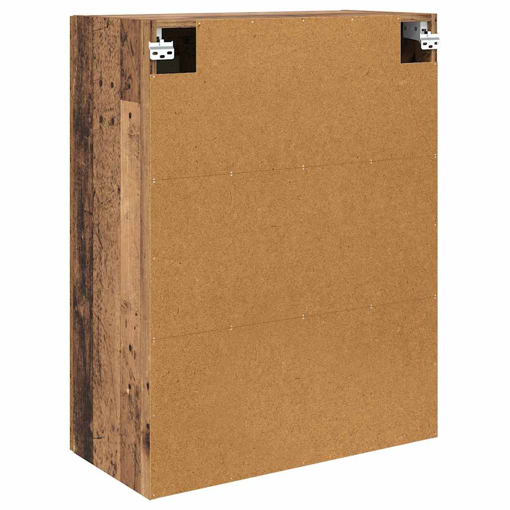 Væghængt skab Vægmonteret 2 pcs Gammelt træ 69,5 x 34 x 90 cm