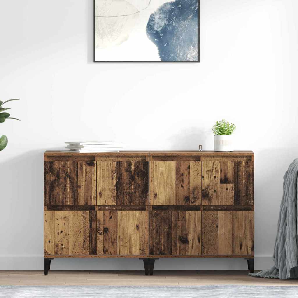 Sideboards 2 pcs Gammelt træ 60 x 35 x 70 cm Konstrueret træ