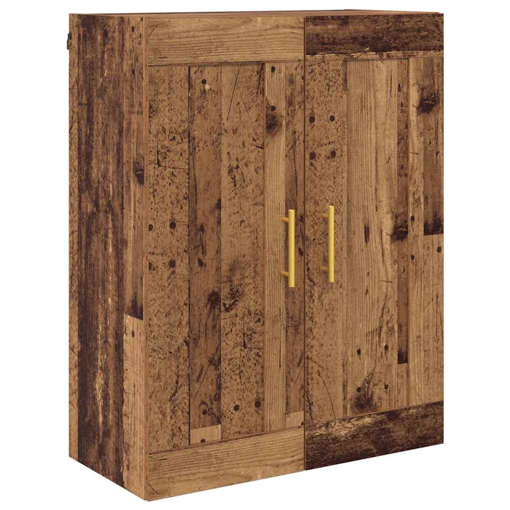 Væghængt skab Vægmonteret 2 pcs Gammelt træ 69,5 x 34 x 90 cm