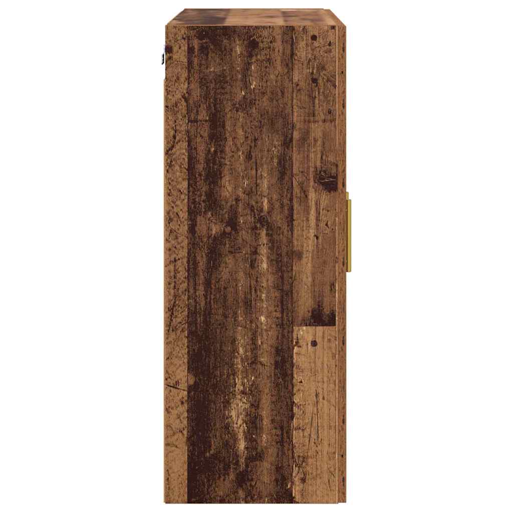 Væghængt skab Vægmonteret 2 pcs Gammelt træ 69,5 x 34 x 90 cm