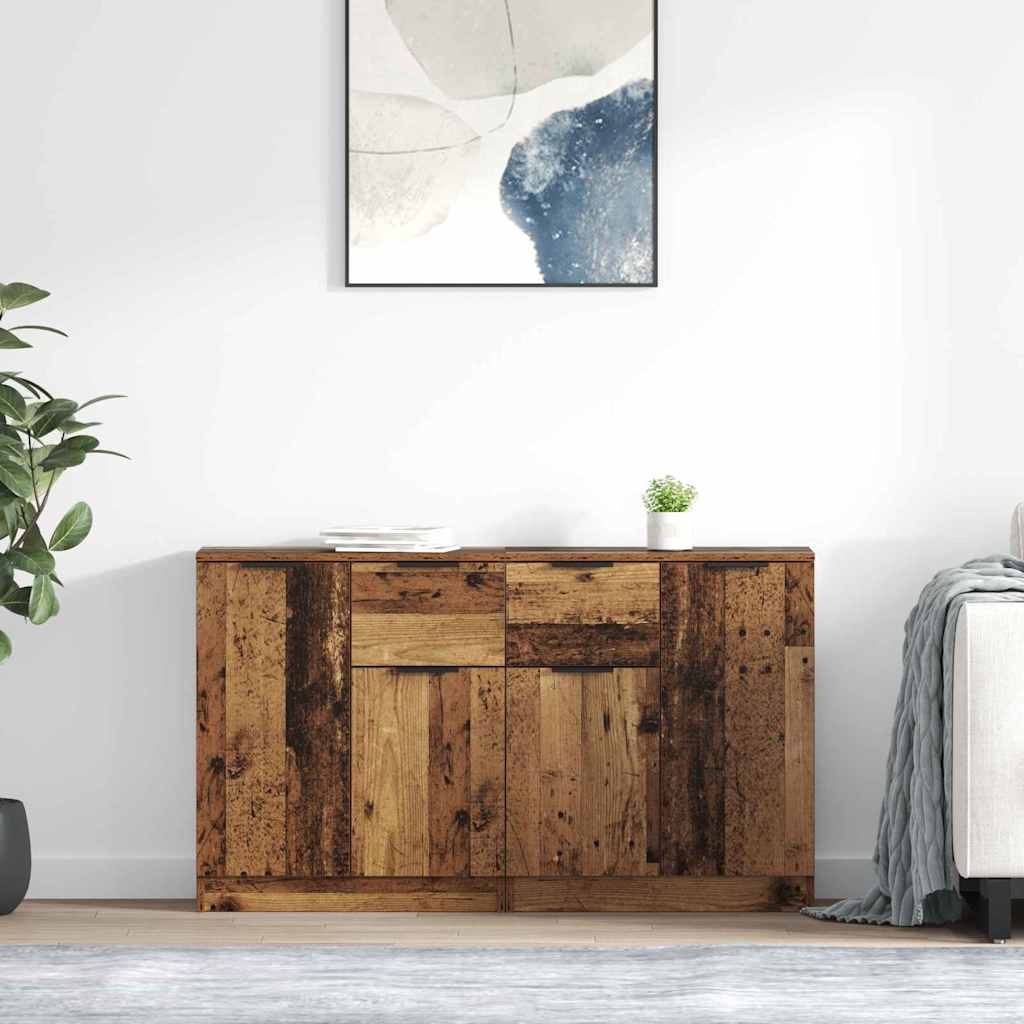 Sideboards 2 pcs Gammelt træ 60 x 30 x 70 cm Konstrueret træ